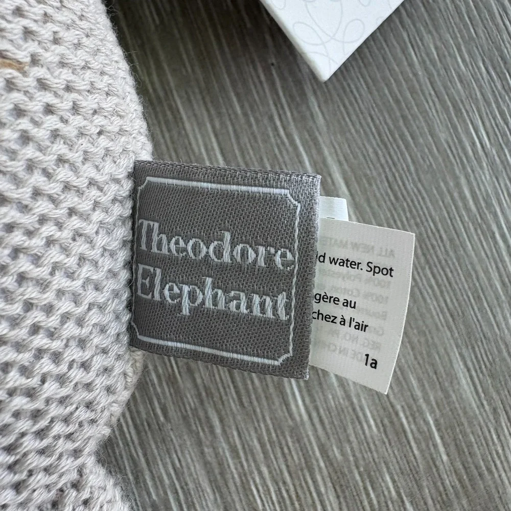NWT Living Textiles Gray‎ Knitted Theodore Elephant Plush Toy Stuffed Animal